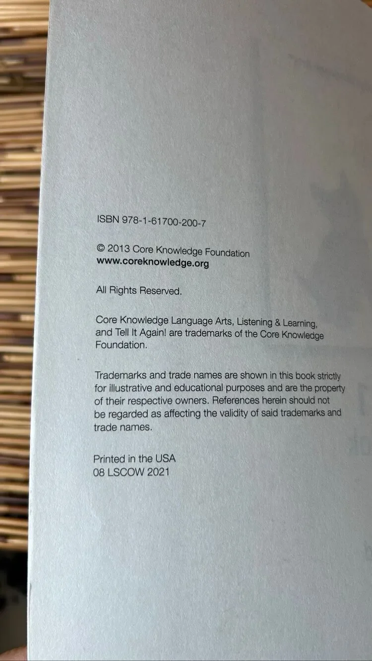 Core Knowledge Grade 1 Unit 1 Workbook Language Arts
